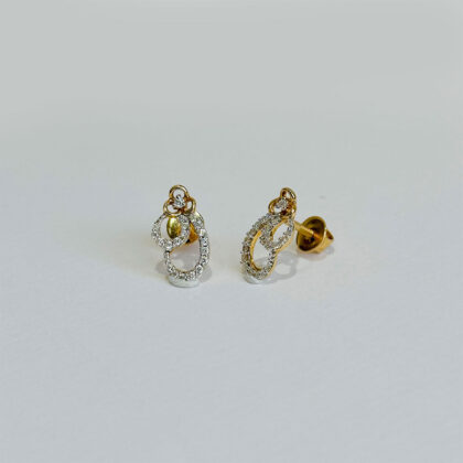 Diamond Studded Gold Earrings