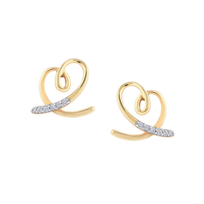 Diamond Studded Gold Earrings