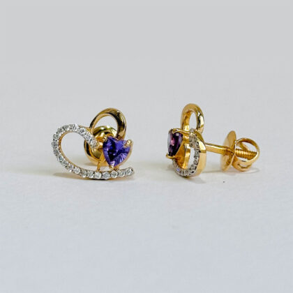 Diamond Studded Gold Earrings