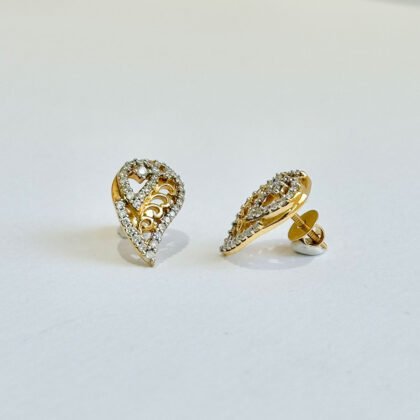 Diamond Studded Gold Earrings