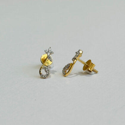 Diamond Studded Gold Earrings
