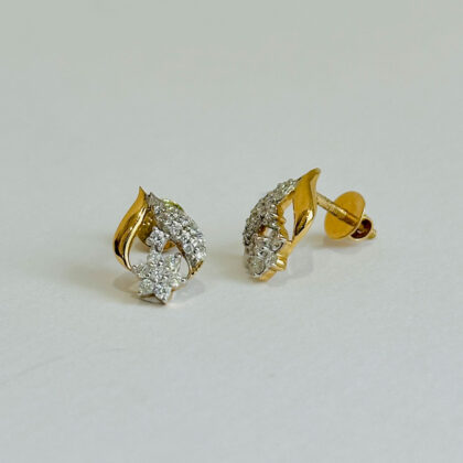 Diamond Studded Gold Earrings