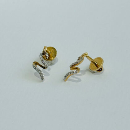 Diamond Studded Gold Earrings