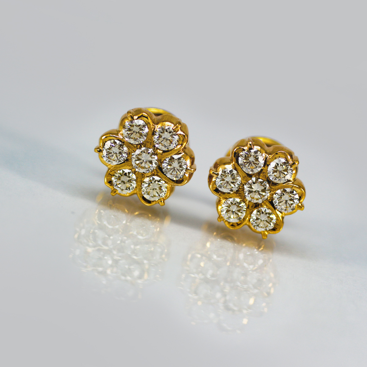 22kt Rose Gold Traditional Nakshatra S Design Studs - N Gopaldaas Jewellers