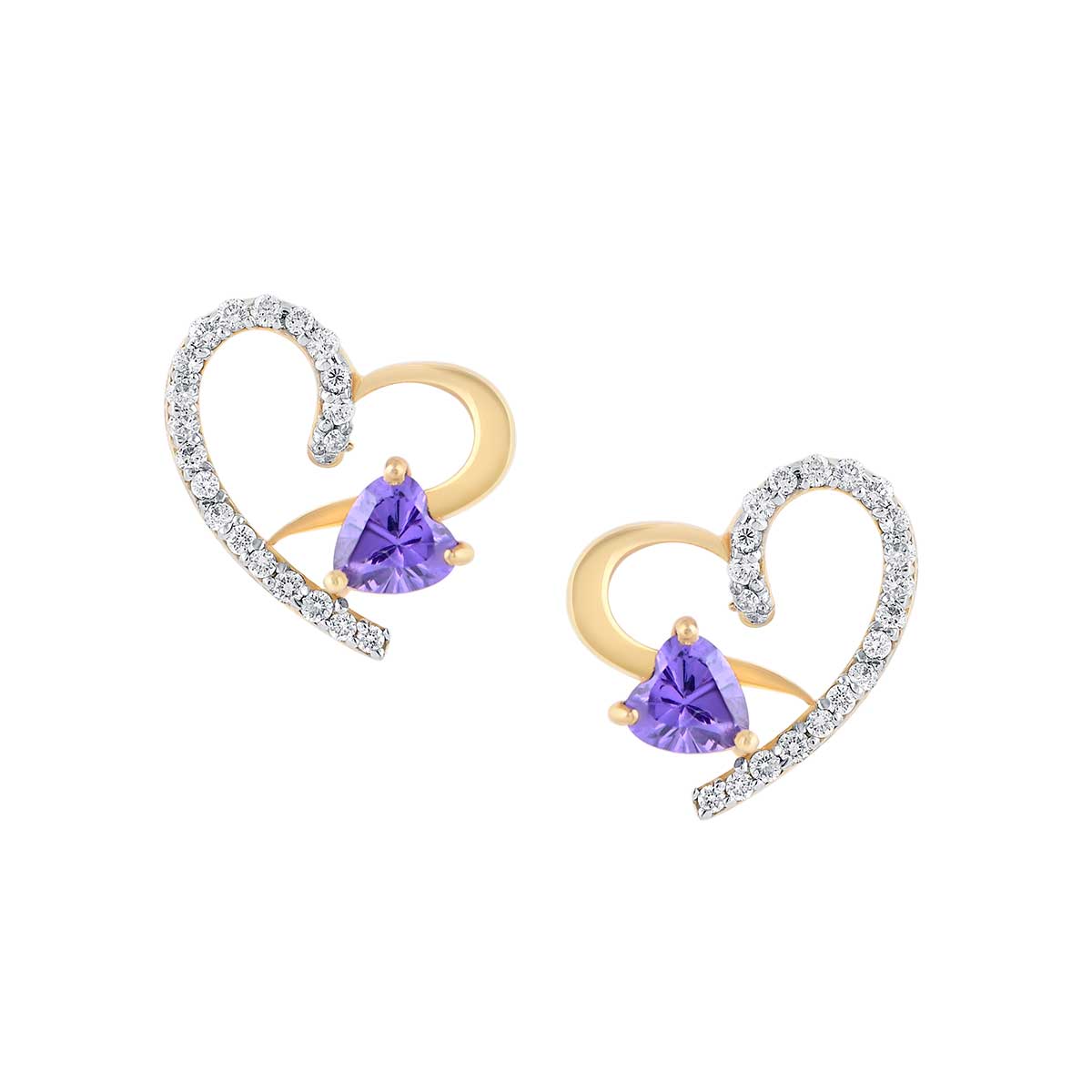Silver Hoop earrings with amethyst and diamonds TOUS Basic Colors | TOUS