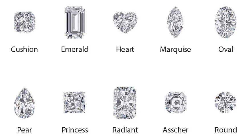 Cushion-cut diamond in a rounded square shape with facets exposed