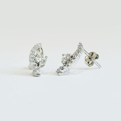 Diamond Studded Gold Earrings