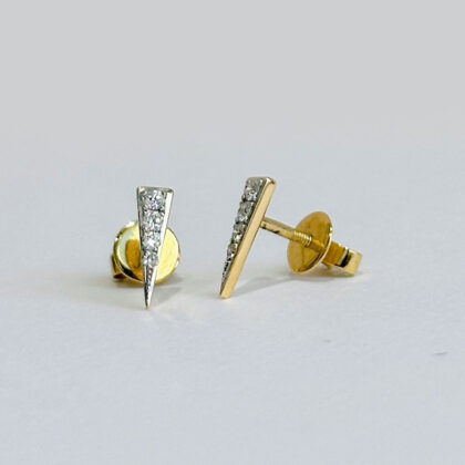 Diamond Studded Gold Earrings