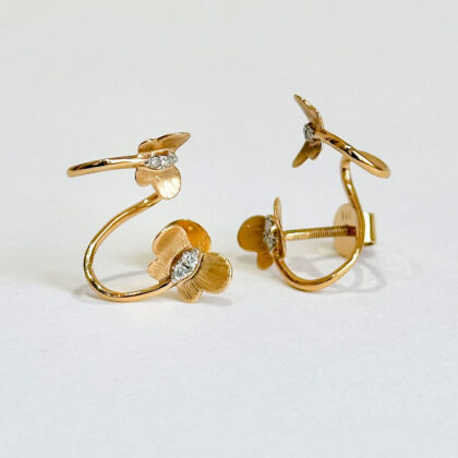 Diamond Studded Gold Earrings