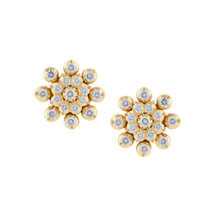 Diamond Studded Gold Earrings