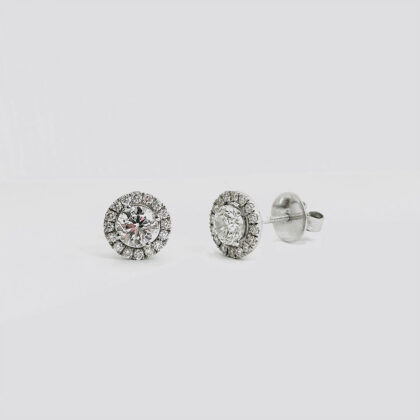 Diamond Studded Gold Earrings