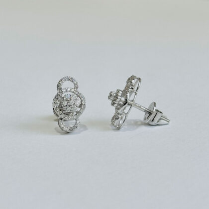 Diamond Studded Gold Earrings