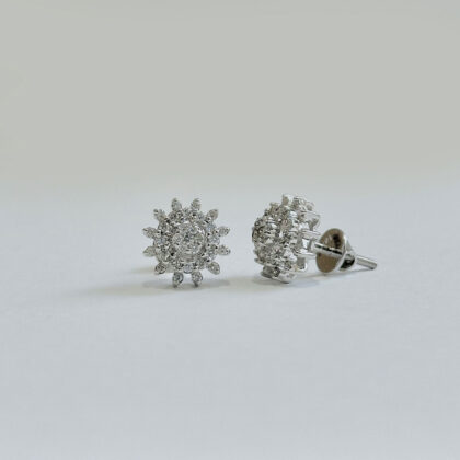 Diamond Studded Gold Earrings