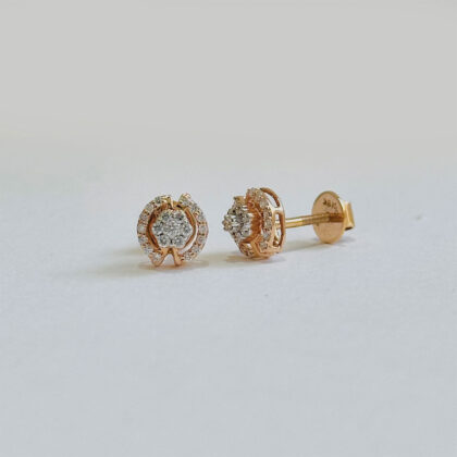 Diamond Studded Gold Earrings