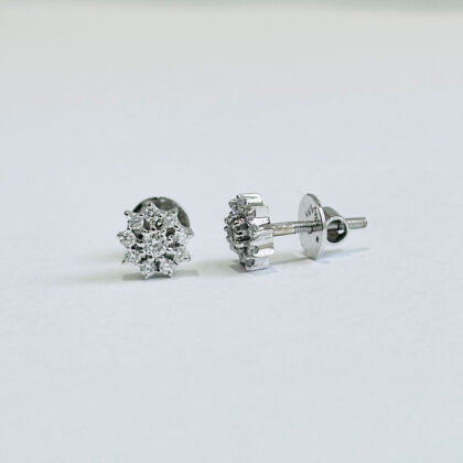 Diamond Studded Gold Earrings