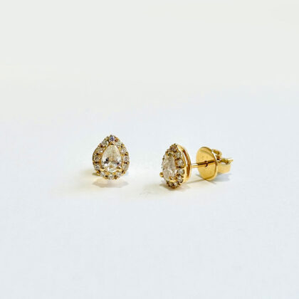 Diamond Studded Gold Earrings