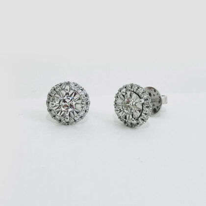 Diamond Studded Gold Earrings
