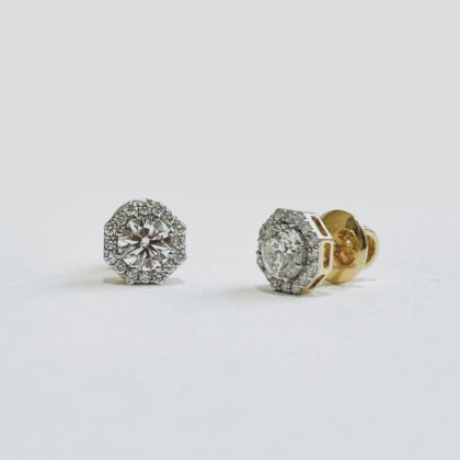 Diamond Studded Gold Earrings
