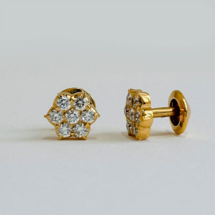 Diamond Studded Gold Earrings