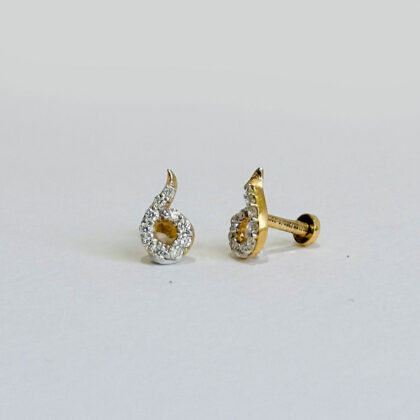 Diamond Studded Gold Earrings