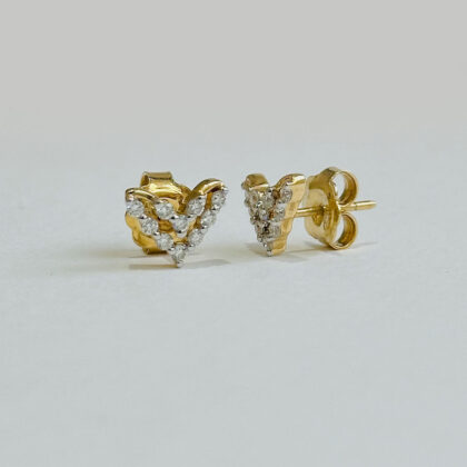 Diamond Studded Gold Earrings