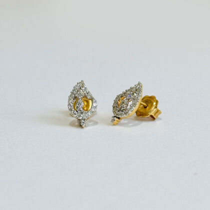 Diamond Studded Gold Earrings