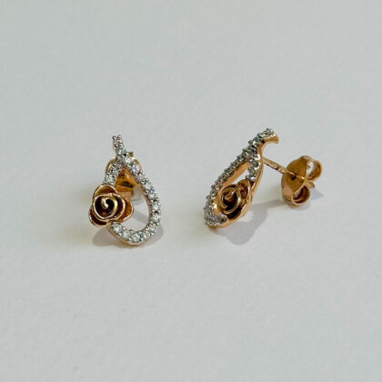Diamond Studded Gold Earrings
