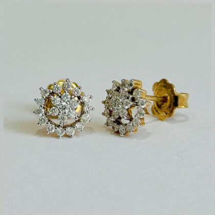 Diamond Studded Gold Earrings