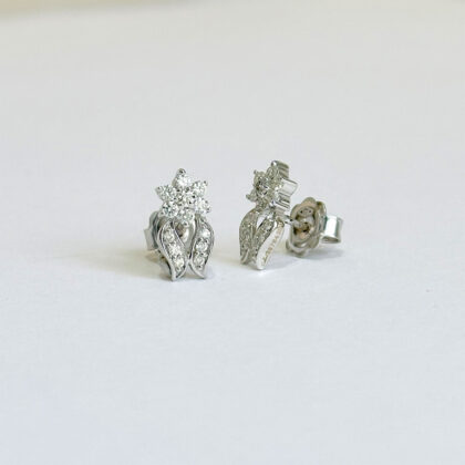 Diamond Studded Gold Earrings