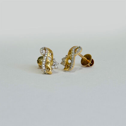 Diamond Studded Gold Earrings