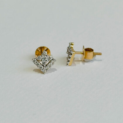 Diamond Studded Gold Earrings