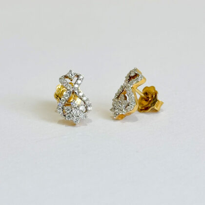 Diamond Studded Gold Earrings