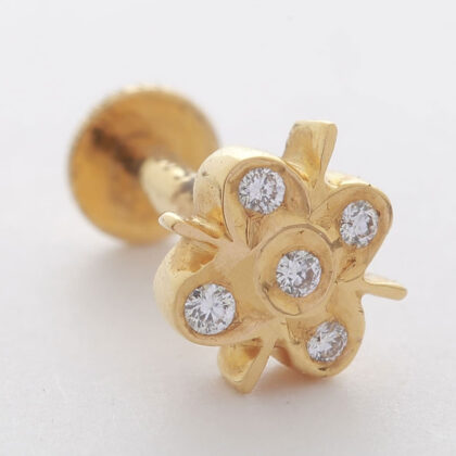 Diamond Studded Gold Nosepin