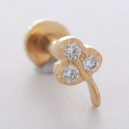 Diamond Studded Gold Nosepin