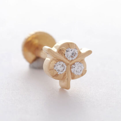 Diamond Studded Gold Nosepin