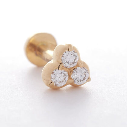 Diamond Studded Gold Nosepin