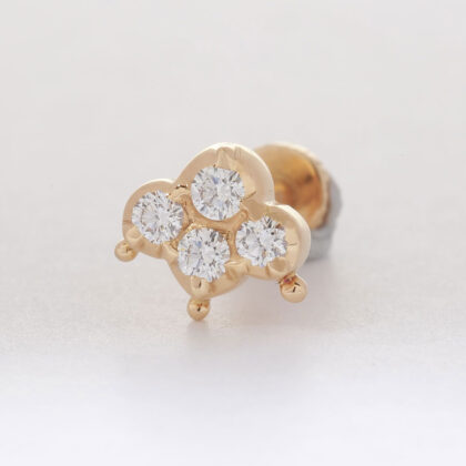 Diamond Studded Gold Nosepin