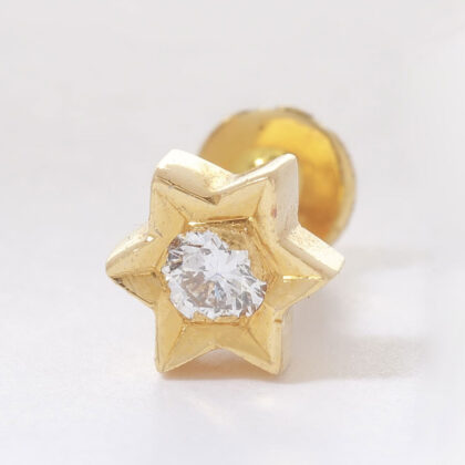 Diamond Studded Gold Nosepin